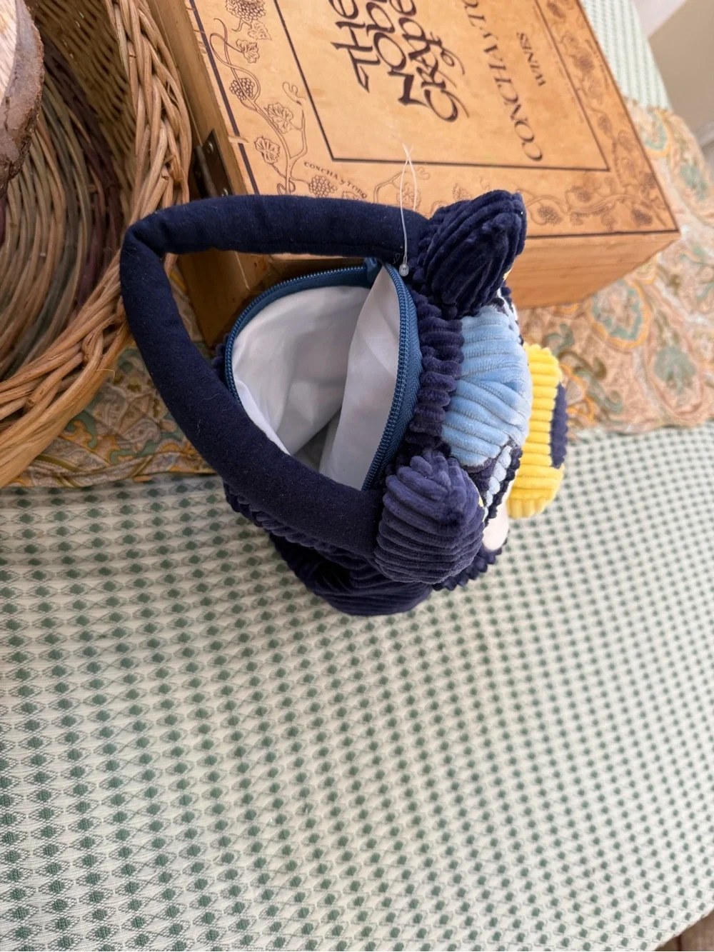 New Bluey Corduroy Handbag Purse Adorable Zips